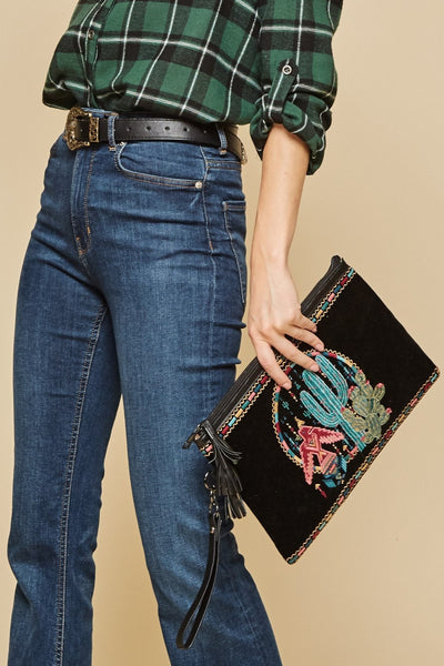 Andree Embroidered Southwest Clutch