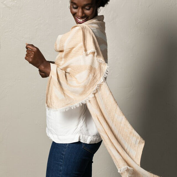 Butterfly Burnout Scarf - Taupe