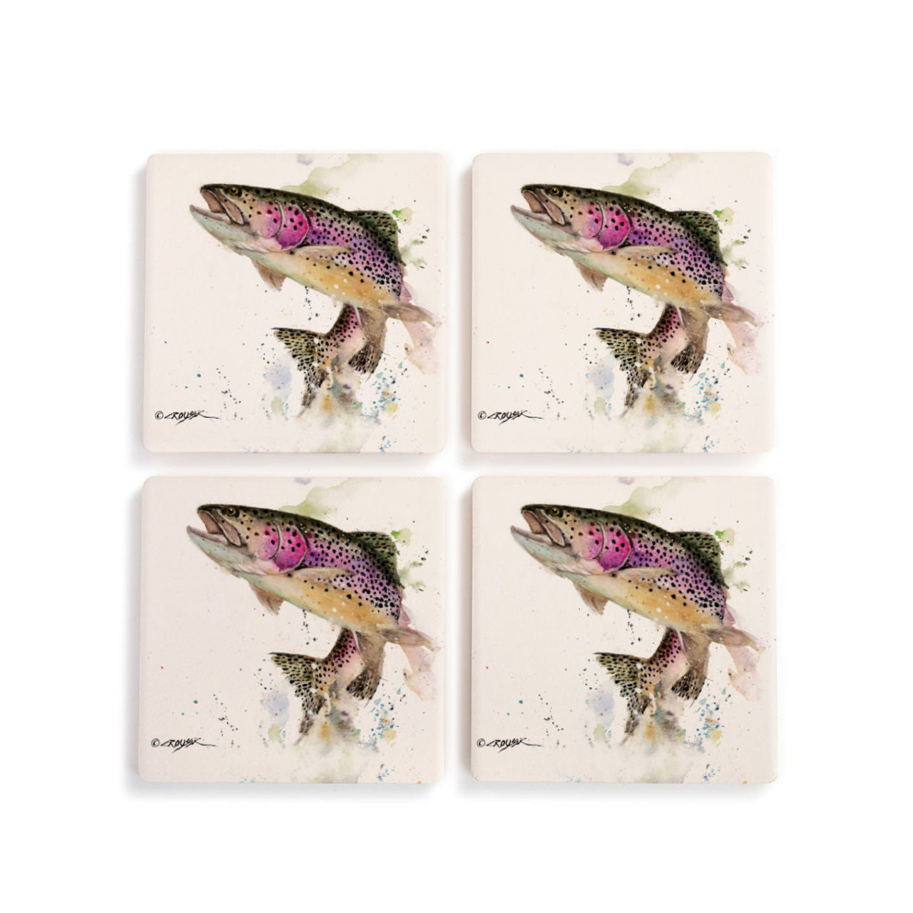 Rainbow Trout Coasters - Set of 4