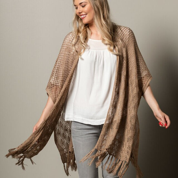 Crochet Duster - Taupe