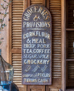 Provisions Metal Advertising Sign - Pick Up Only