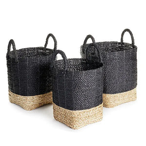 Madura Market Baskets ST/3- Black/Natural