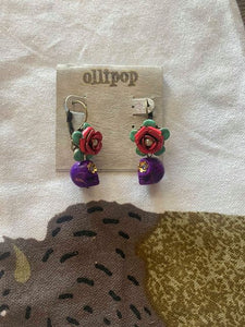 Ollipop Purple Skull Earrings!!!