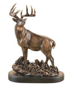 One Chance Single Whitetail Sculpture by Marc Pierce