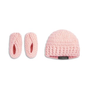 Gender Reveal Booties and Hat Set - Girl