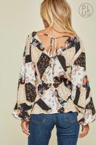 Andree By Unit Dolman Printed V Neck Top