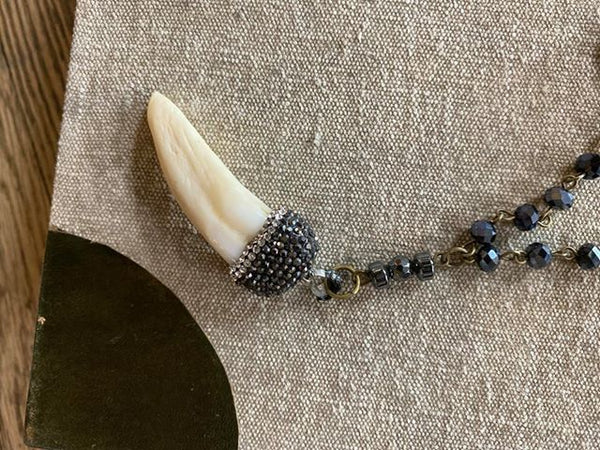 Custom Glass Beaded and Tooth Necklace!!!