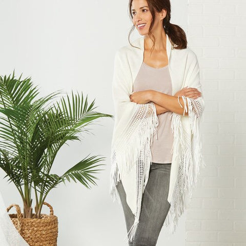Triangle Knit Scarf with Fringe!!! Three Color Options!!!