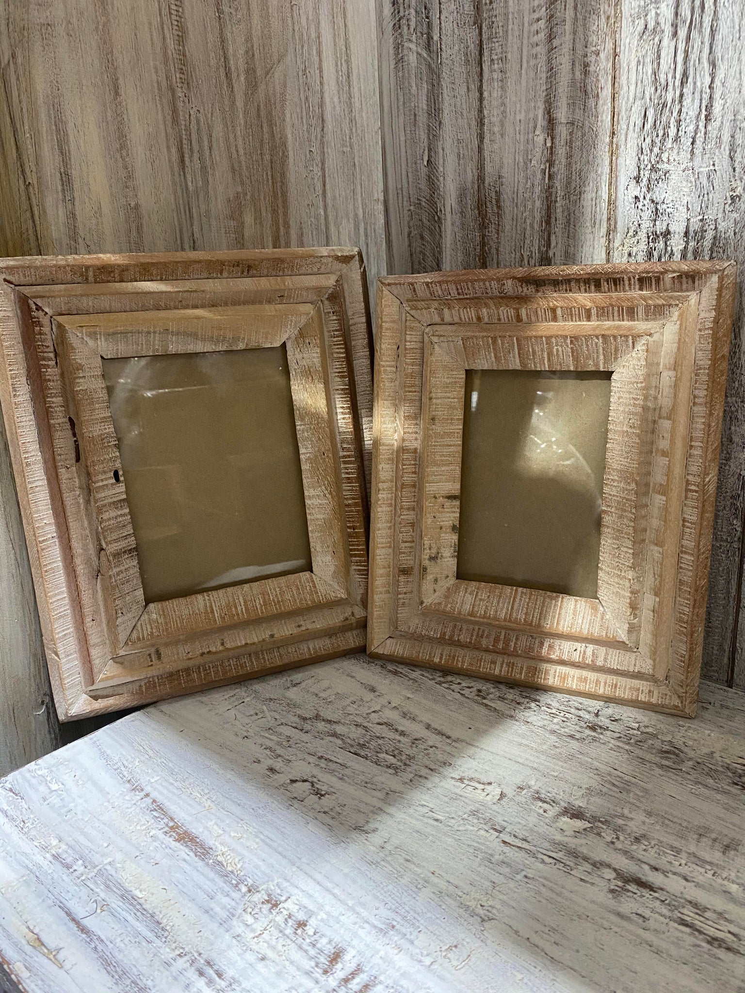 Recycled Wood Frames- White Washed Large