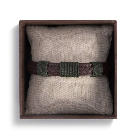 Journey Men's Brown Leather Adjustable Bracelet
