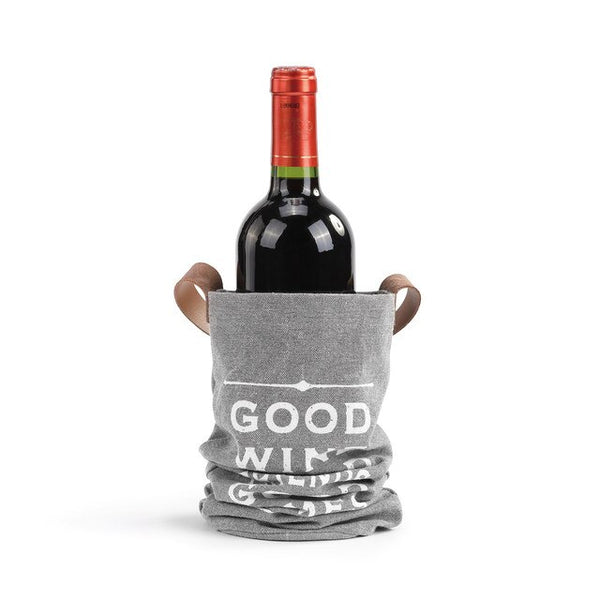 Good Wine Wine Bottle Bag/ With My Partner In Wine - two styles
