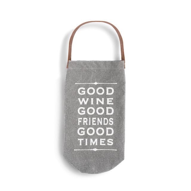 Good Wine Wine Bottle Bag/ With My Partner In Wine - two styles