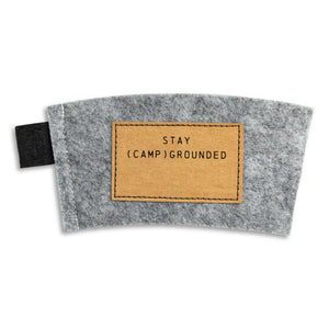 Camp Grounded Coffee Cozy - Gray