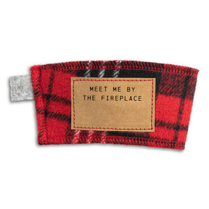By the Fireplace Coffee Cozy - Red Plaid
