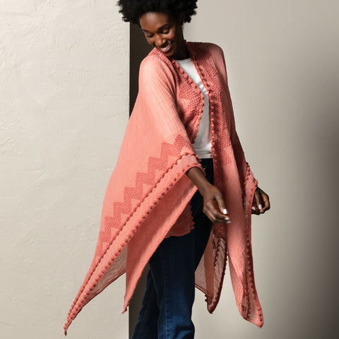 Textured Duster - Coral