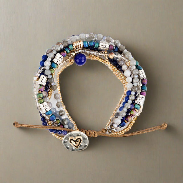 Beaded Love Bracelet - Indigo - Jewelry